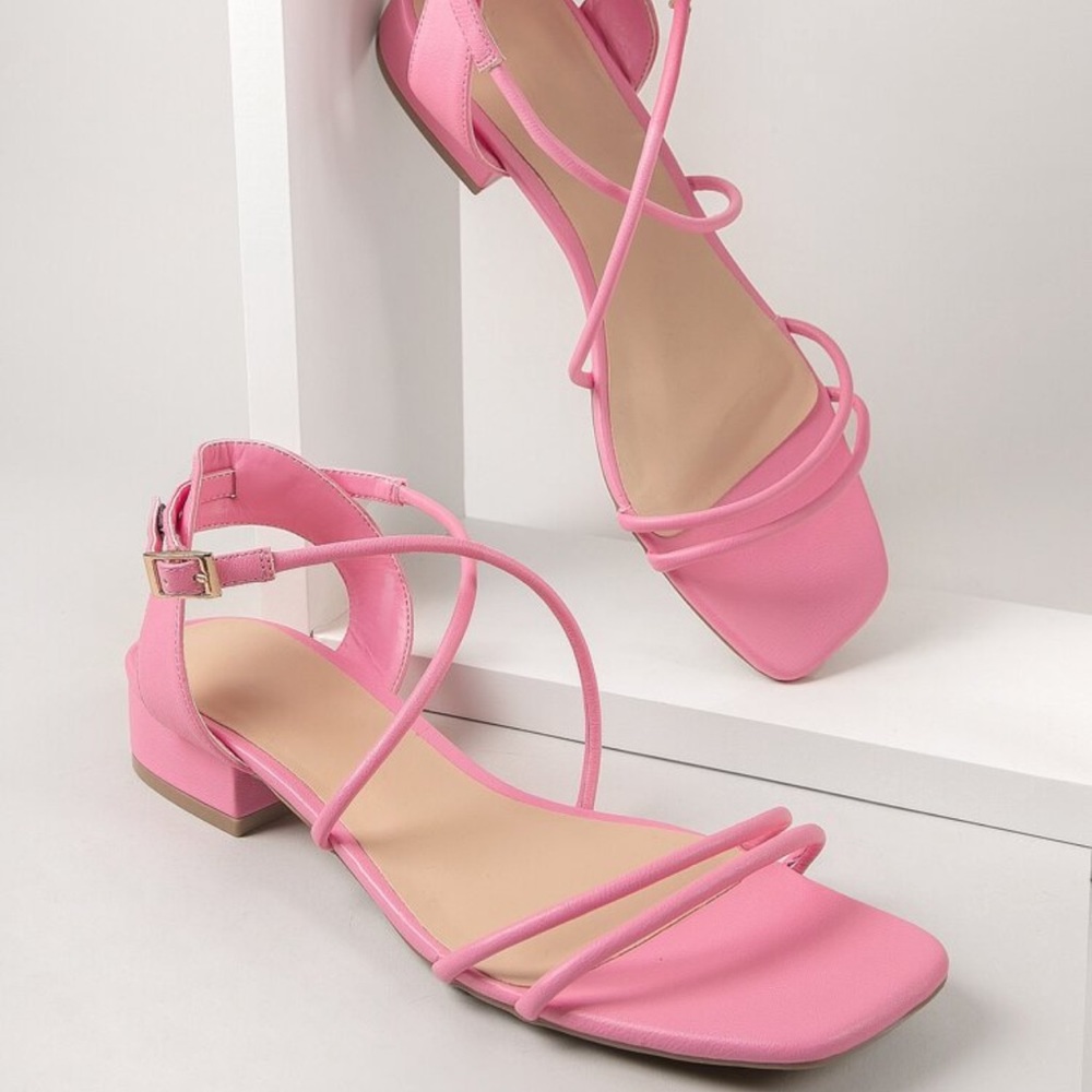 Shein Buckle Detail Ankle Strap Sandals